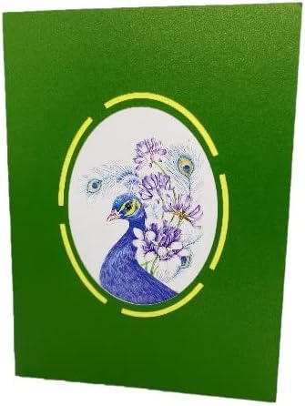 Elegant 3D Peacock Pop-Up Greeting Card β Handmade Artistic Card with Stunning Pop-Out Design β Perfect for Birthdays, Anniversaries, Weddings & Special Occasions, A20