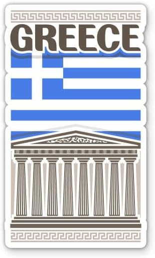 Squiddy Greece Country Travel Vinyl Sticker | Travel Souvenir Decal for Phone, Laptop, Water Bottle | 3 inch high