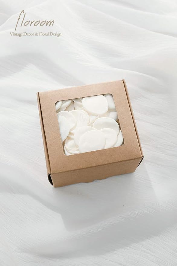 Floroom 300pcs Rose Petals Ivory Faux Silk Flower Petals for Wedding Flower Girl Basket White Aisle Scatter Dinner Table Centerpieces Party Confetti Bridal Shower Romantic Night Decoration