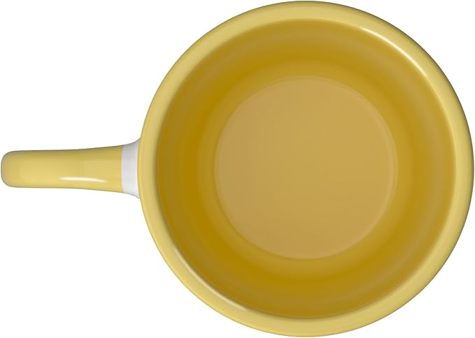Mid-Century Modern Abstract Landscape Earthy Boho Arches Ceramic Mug, Yellow/White