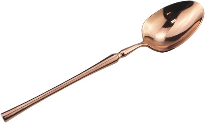 Gugrida Copper Silverware Set, 5-Piece 18/10 Stainless Steel Flatware Cutlery Set for 1,Mirror Finish, Ideal for Wedding Festival Party Home Kitchen, Dishwasher Safe