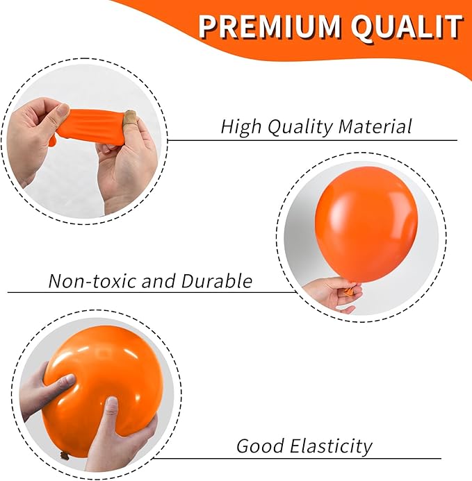 Black Orange Silver Balloons, 50pcs Black Orange Balloons, Metallic Silver Matte Orange Black Balloon for Birthday Boys Man Baby Shower Halloween Basketball Theme Party Wedding Bachelorette Decoration
