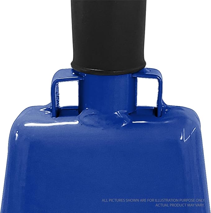 Deke Home - 2 Pack 7 Inch Steel Cowbells with Handle, Loud Noise Makers for Football, Sports, Parties, Competitions, School Spirit & Safety, Large Hand Bell for Cheering & Percussion Instrument