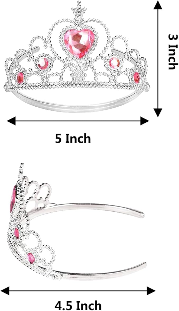 S & E TEACHER'S EDITION 60 Pcs Princess Pretend Play Dress Up Set 12 Crowns 12 Wands 24 Rings 12 Nacklaces Princess Jewelry Toys for girls Costume Party Accessories