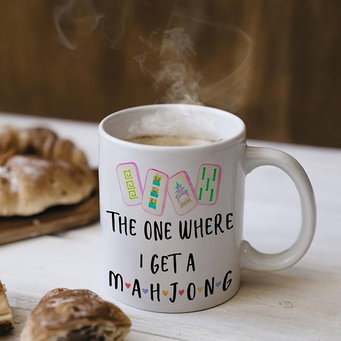 Mahjong Lover Gifts Mug, Mahjong Gifts for Women Coffee Cup Ceramic, Gift for Mah Jong Players Lovers, Mah Jong Accessories Ceramic Coffee Tea Mug 11 oz