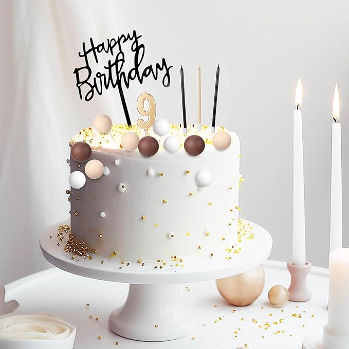 Yerliker 34 Pcs Happy Birthday Cake Toppers Decorations Birthday Candles DIY Cake Decor for Men Women Wedding Anniversary(Boho)