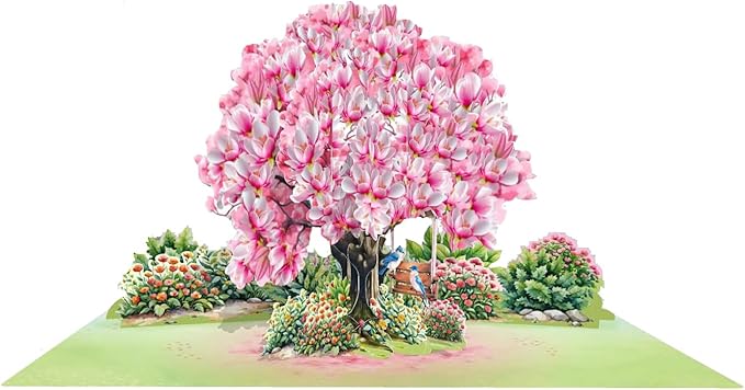 CUTPOPUP Birthday Card Pop Up, 3D Birthday Card, Anniversary, 3D Greeting Card (Magnolia Tree)