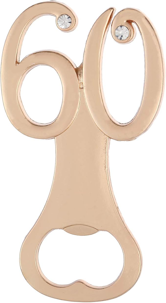 24 Pack Creative Bottle Openers for 60th Birthday Party Favors 60th Wedding Party 60th Birthday Party Souvenirs Decorations for Guests (60th)