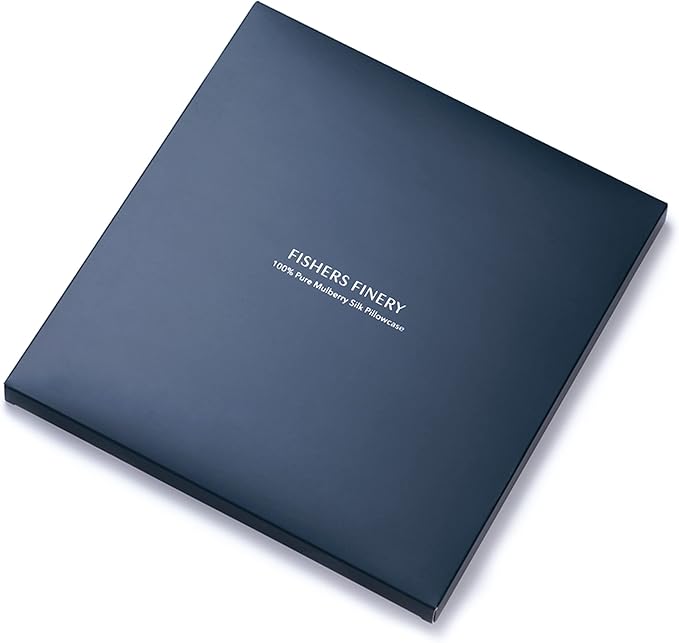 Fishers Finery 25mm 100% Pure Mulberry Silk Pillowcase (Blue Standard 2 Pack)