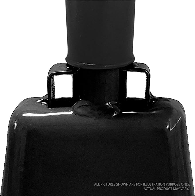 Deke Home - 2 Pack 7 Inch Steel Cowbells with Handle, Loud Noise Makers for Football, Sports, Parties, Competitions, School Spirit & Safety, Large Hand Bell for Cheering & Percussion Instrument