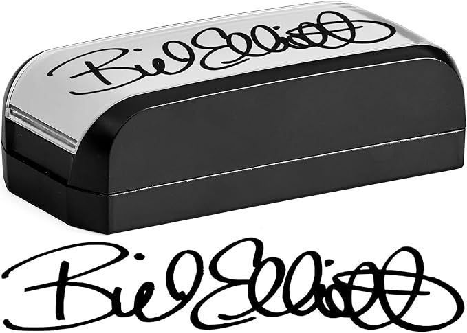 MaxMark Custom Signature Stamp - Large Size Pre-Inked Pocket Stamp Customized with Your Signature