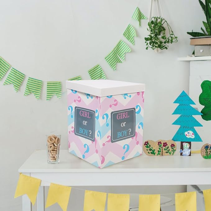 Paper Decorative Balloon Box for Shower Party Gender Reveal Boy Girl Balloon Boxes for Shower Decorations and Celebrations
