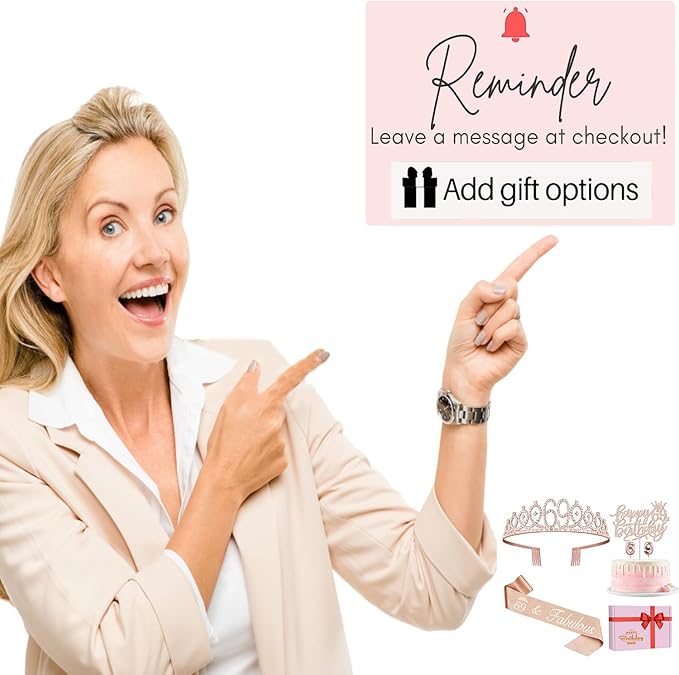 69th Birthday Decorations for Women, Including Birthday Sash, Crown/Tiara, Candles, Cake Topper, 69 Year Old Gifts for Women