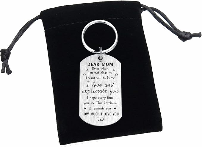 Resdink Happy Mom Christmas Gifts for Women - Remember I Love You Mom Birthday Gifts, Meaningful Mother Keychain Present
