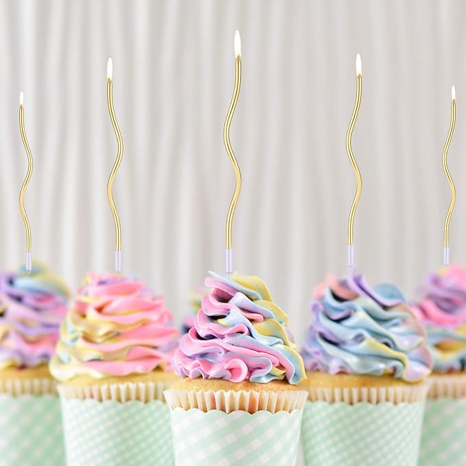 Luter Birthday Candles Cupcake Candles for Birthday Wedding Party Decoration (Gold)