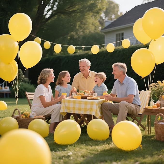 Yellow Balloon 12 inch 100 Pack Latex Party Balloons Round Helium Yellow Balloons for Birthday Sunflower Party Decorations