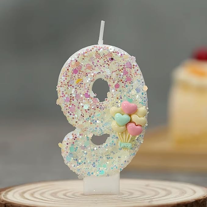 by Tugba Aydan - 9 Number Birthday Candles β 24 Piece Cake Decoration Kit with Number Candle β Party Supplies for Kids Ninth Birthday Celebration