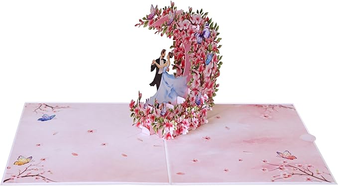 Couple Dancing in the Moon Pop Up Anniversary Cards, 6x8in Wedding Anniversary Card, Valentines Day Card, 3D Romantic Gifts for Her, Him, Husband, Wife, Mom, Dad (Dancing in the Moon).
