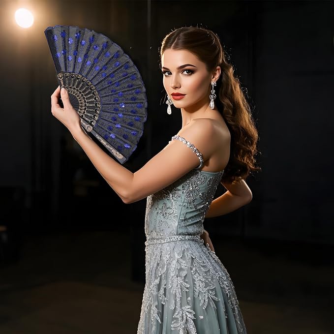 QIRMIZI 30 PACK Fabric Folding Handheld Fans, Perfect for Weddings, Parties, and Dancing,Mixed