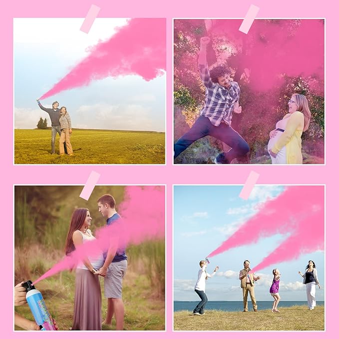 Merear Gender Reveal Fire Extinguisher 4 Packs, Gender Reveal Ideas, Girl Baby Reveal Party Idea for Gender Reveal Decorations(Pink)