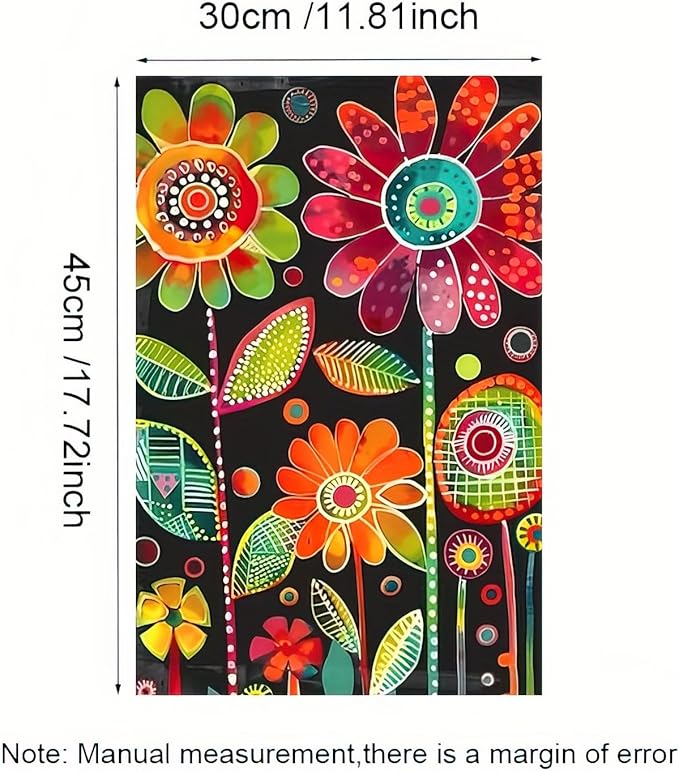 Blissyard Spring Summer Flower Garden Flag 12x18 Double Sided Vertical Fun Graffiti Floral Flower Welcome Garden Yard House Flags Decorative Art Fabric Flag for Patio Lawn Party Supplies