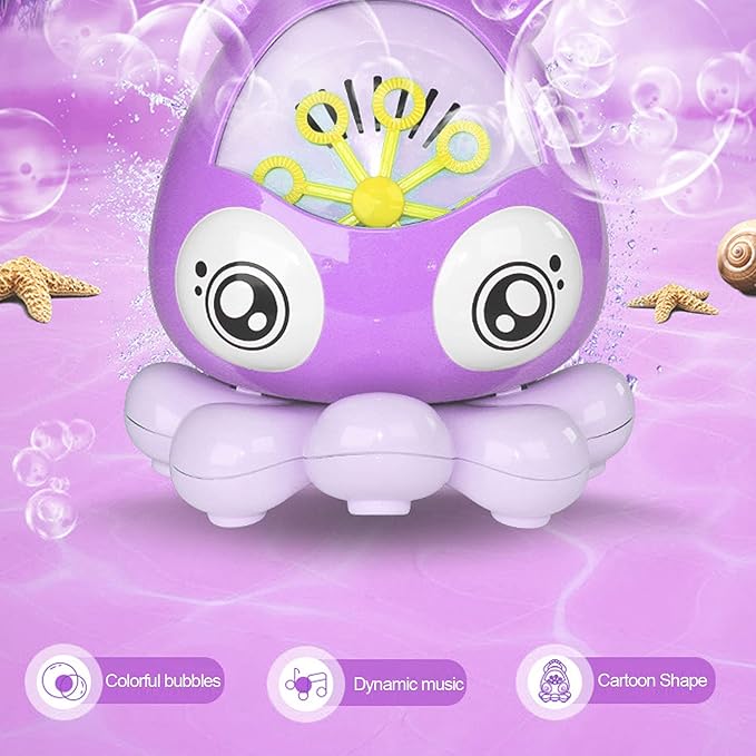 Portable Bubble Machine for Kids, Automatic Bubble Blower with Music Function, 8 Rotating Wands for 3000 Bubbles Per Minute, Handheld Bubble Maker for Toddlers, Outdoor Party,
