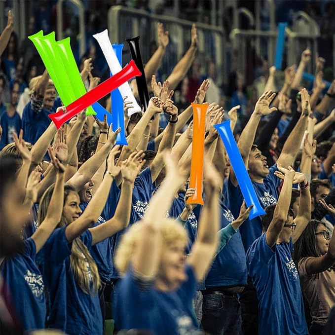 Lovecheer 50PCS Thunder Sticks Thicken Cheering Sticks Plastic Inflatable Noise Makers for Sports Team Spirit Party