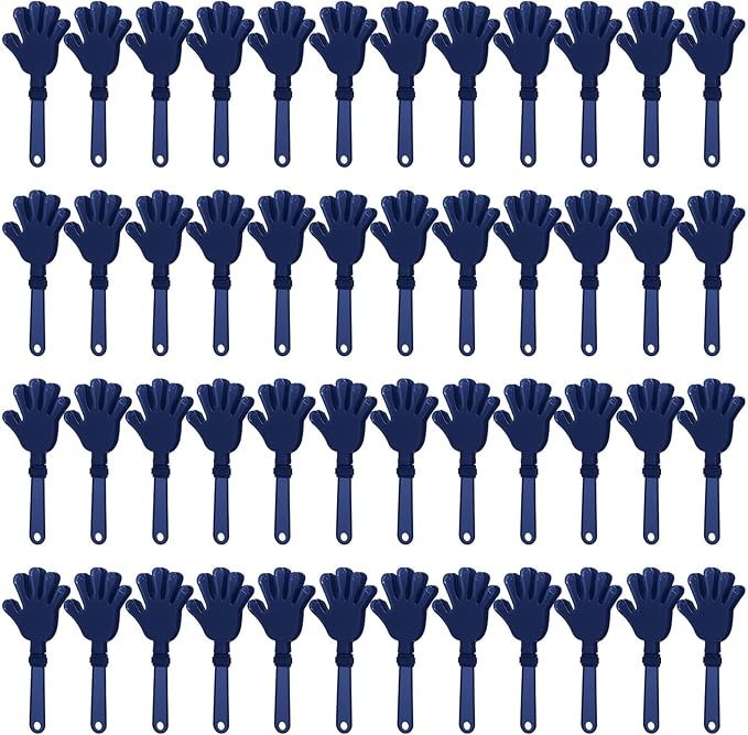 100 Pcs Navy Blue Hand Clappers 7.5 Inch Clappers Noisemakers Noise Makers Party Favors Plastic Clapper Sporting Events Cheers Ball Dance Basketball Football Noisemakers (Navy Blue)