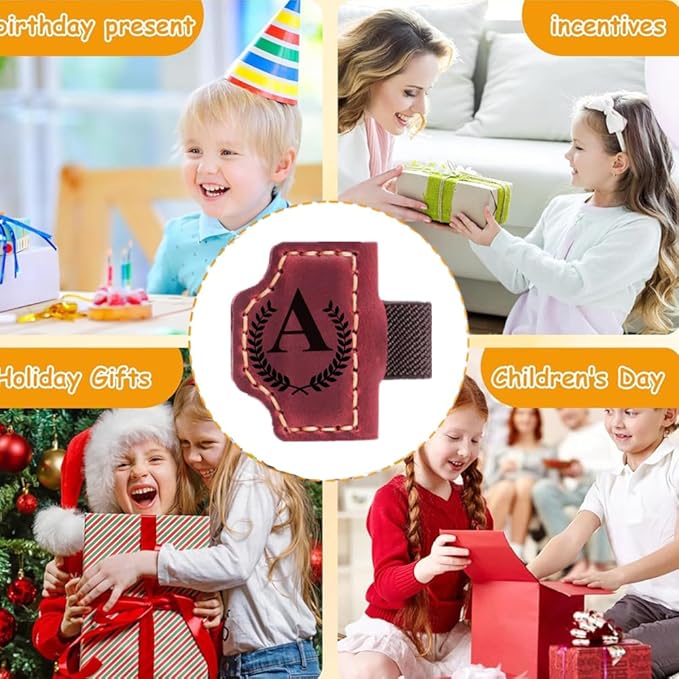 Custom Bookmark with Pen Holder with 26 Letters Personalized Magnetic Leather Book Mark, Customized Name Book Marker Clip with Initial for Men Women, Gifts for Book Lovers, Readers, (Red, Y)