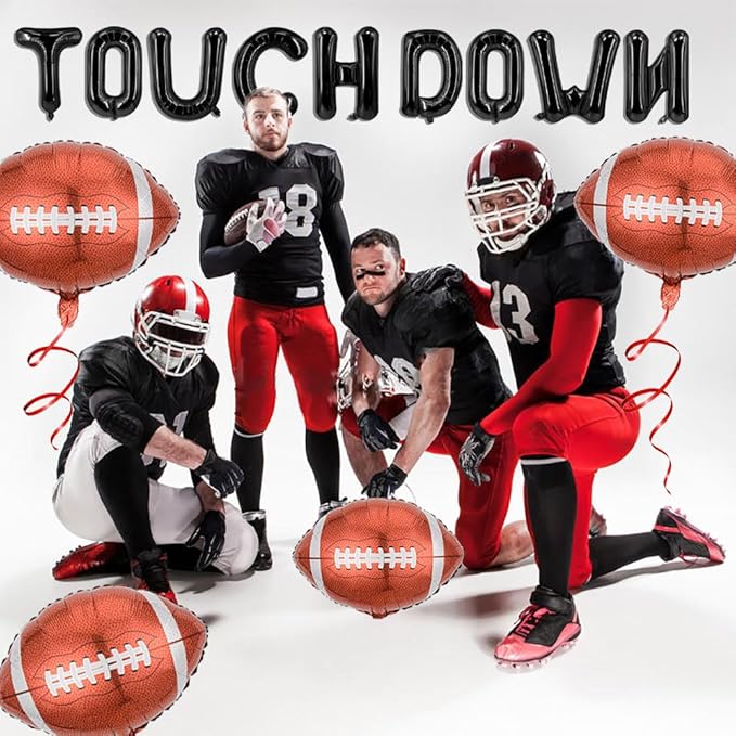 Football Balloon Black Touchdown Balloons Rugby Balloons Football Birthday Party Balloon Decorations for Football Themed Birthday Party Decorations Football Sport Party Supplies Set-11 Pcs
