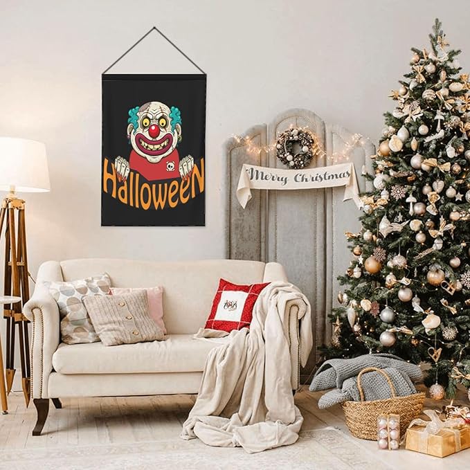 Halloween Clown Garden Flag 12 X 18 In Outdoor Happy Halloweens Mini Yard Flag House Flags Double-Sided Farmhouse Sign For Home Garden Decoration