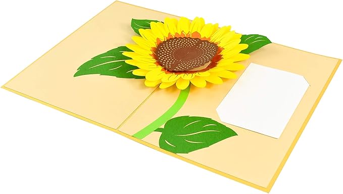 PopLife® Sunflower 3D Pop Up Mother's Day Card - Happy Golden Anniversary Card, Birthday, Thank You, Just Because, Sympathy, Get Well Soon - for Mom, for Daughter, for Wife, for Grandma