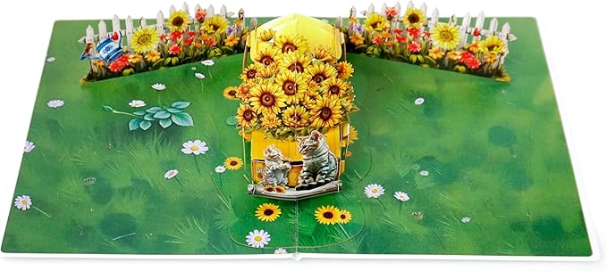 CUTPOPUP Birthday Card Pop Up, 3D Birthday Greeting Card, Mother's Day for Dad, Mom, Wife, Husband, Grandma, Grandpa, Son, Daughter (Sunflower Truck)