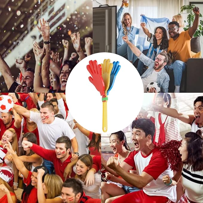 50 Pcs Hand Clappers Bulk, Plastic Clapper Noisemaker, Clapping Hands Noisemakers Party Favors Christmas Birthdays Game Prizes Classroom Rewards Football Sporting Events Cheers Supplies 7.5 Inch