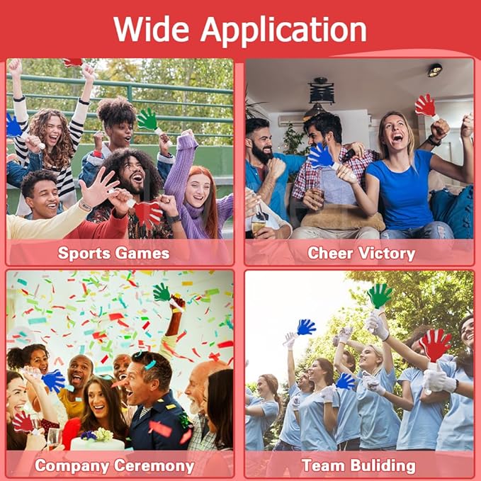 Lovecheer 8PCS Big Hand Clappers Party Noisemakers 11 inch Clapps Sporting Events Cheers for Football Basketball Birthday Gift New Year Christmas Make Noise