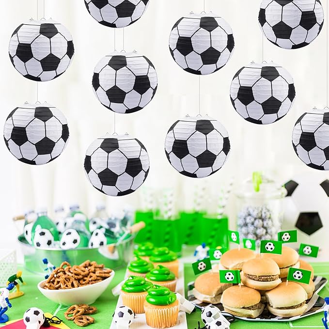 20 Pack 8 Inch Soccer Ball Paper Lantern Party Favors Indoor Soccer Ball Paper Lantern Hanging Table Centerpiece for Copa America 2026 World Cup Birthday Sport MLS Theme Concacaf Party Decorations