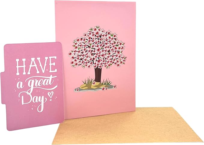 3D Pop Up Greeting Card Flowers Theme (Cherry Blossom Tree)