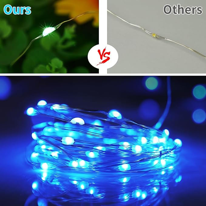 StarryEver 33ft 100LED Fairy Lights Battery Operated, 2 Pack 16.5ft 16 Color Changing String Lights with Remote Timer, RGB Waterproof Twinkle Lights for Indoor Outdoor Room Garden Yard Decor