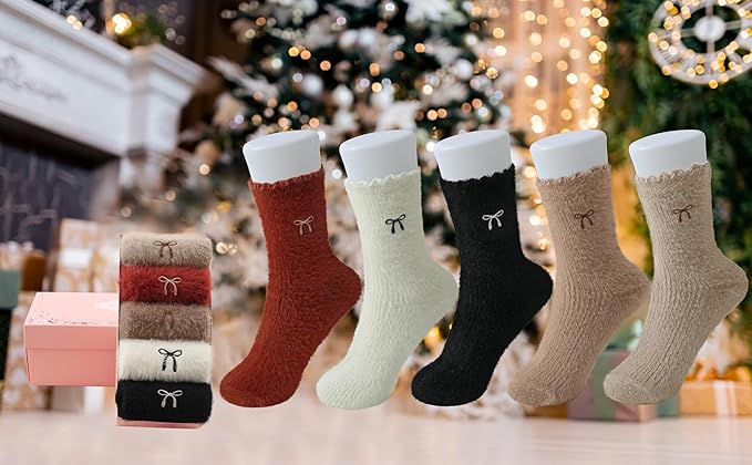SISOSOCK Fuzzy Cozy Warm Socks for Women-Winter Home Thick Wool Soft Sleeping Socks-Perfect Gifts for Women