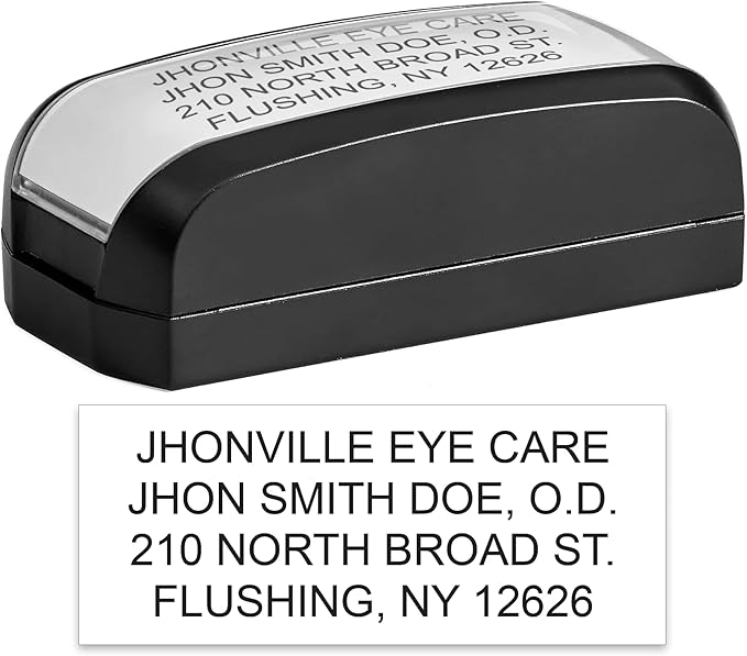 MaxMark Customized Pre-Inked Pocket Stamp - Up to 4 Lines of Text - Medium Size - Choose from 15 Ink Colors