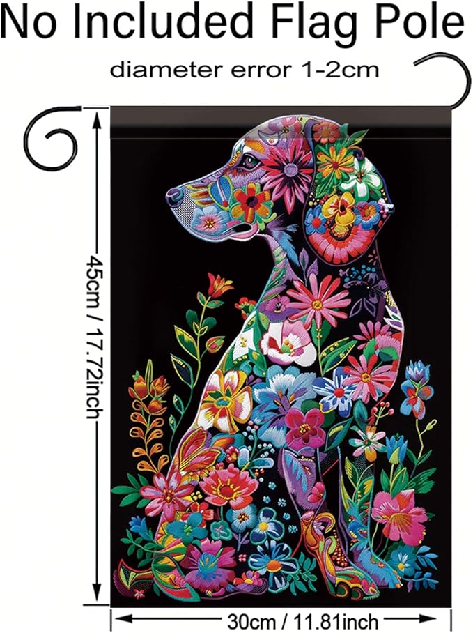 Welcome Spring Summer Golden Garden Flag 12x18 Double Sided Retriever Colorful Dog Garden Flag Floral Flower Garden Yard House Flags Outside Outdoor Summer Porch Lawn Decoration
