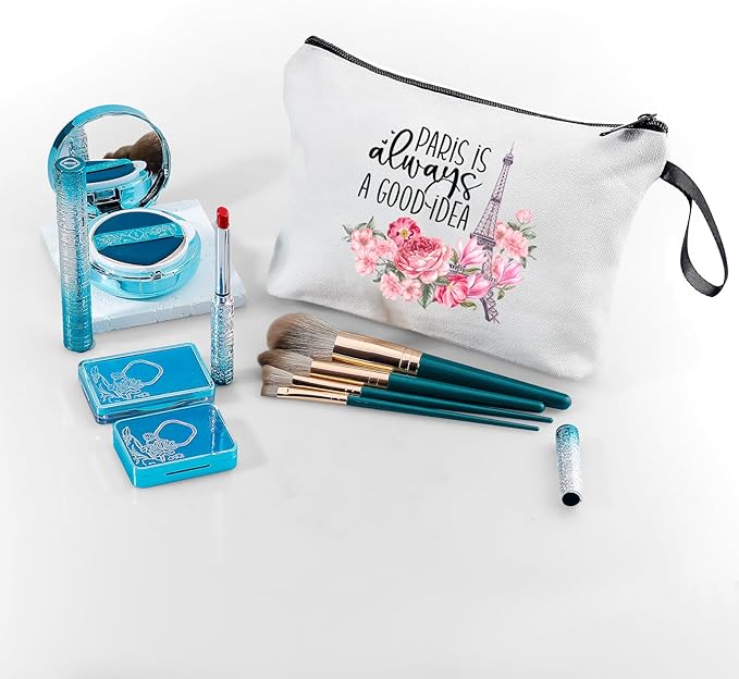 Paris Travel Cosmetic Bags - Unique Women's Gifts for International Travel, Christmas, Sister, Friend