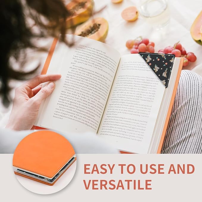 Cute Leather Bookmarks, Fun Triangle Making Corner Bookmark, Book Accessories for Reading Book Lovers, Unbreakable Page Markers for Women Men Cute Koala Flowers