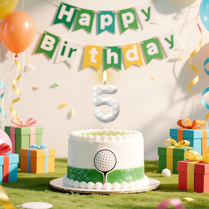 Golf Number 20 Birthday Candles, Golf Themed Cake Topper for Boys Girls, Cake Decorations for Birthdays, Sports Theme Party Supplies, Candles for Party Decorations