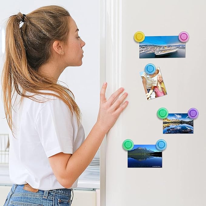 Qualsen Magnets for Whiteboard 20 Pcs, Round Fridge Magnets for Dry Board Decorative, Teacher Supplies for School, Classroom, Home, Office, Locker (Clear)