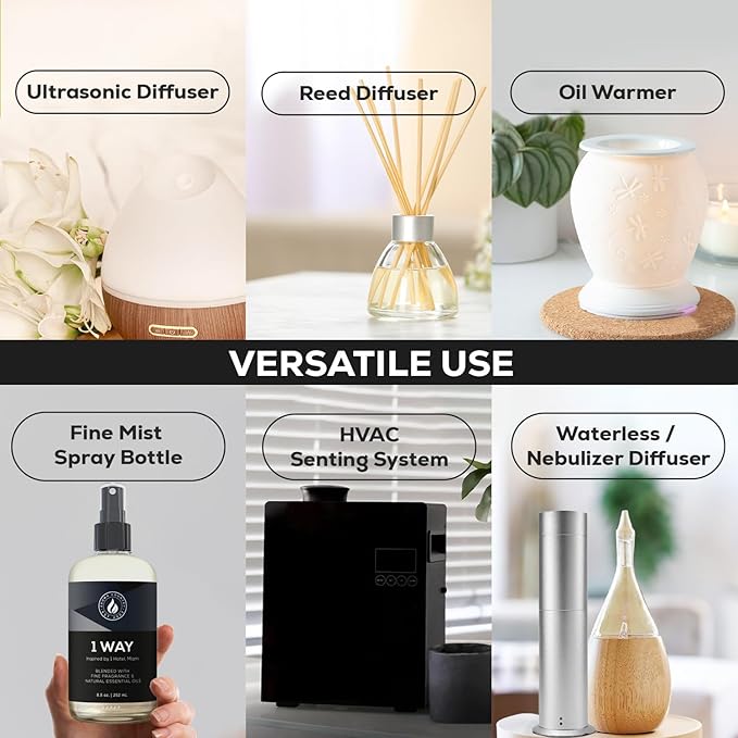Aroma Country 1 Way Diffuser Oil - Luxury Hotel Santal Fragrance Oil for Diffuser Refill, Sandalwood Home Aroma Diffusers & Room Spray - My Way Premium Aromatherapy Oils & Home Scent (8.5 Fl Oz)
