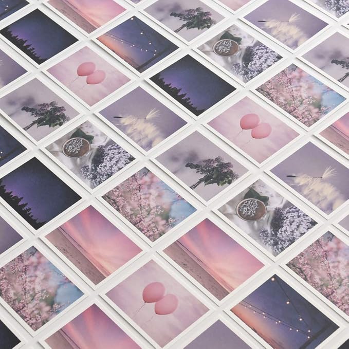 Monolike Message Feeling Violet Card - Mix 40 mini Single cards, 20 envelopes Package