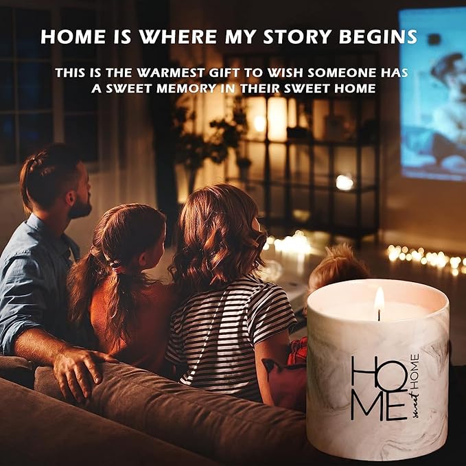 FreeJac Home Decoration New Home Gift for Home Sweet Home Decor Housewarming Gift for Women Men Friend House Warming Decoration Party New Homeowner Gifts for Someone Moving Away Scented Candle 6oz