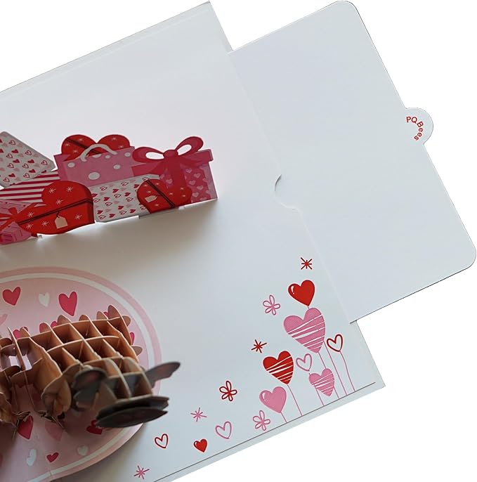 Bulldog Couple Pop Up Anniversary Cards, 6x8in Wedding Anniversary Card, Valentines Day Cards, 3D Romantic Gift for Her, Him, Husband, Wife (Cute Bulldog Couple).