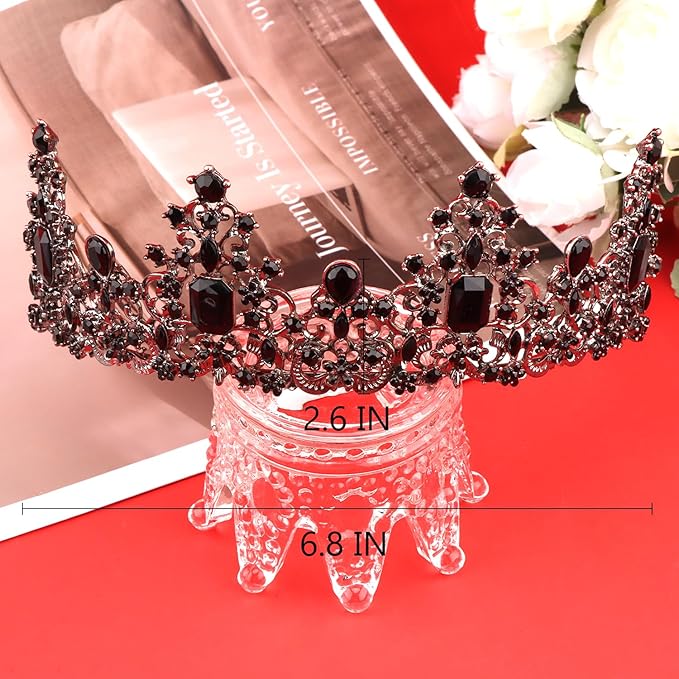 Didder Black Gothic Crown Queen Tiaras and Crowns for Women and Girls Halloween Costume Tiara Headpiece Hair Accessories